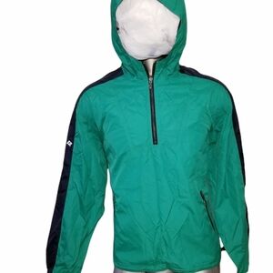 VINTAGE POLO RALPH LAUREN MAN WINDBREAKER HOODED JACKET GREEN  BLUE SZ MEDIUM